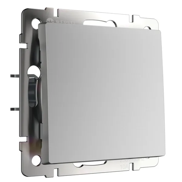 Встраиваемые механизмы Выключатель СУ 1-кл. 10А серебряный IP20 Werkel — фото 3