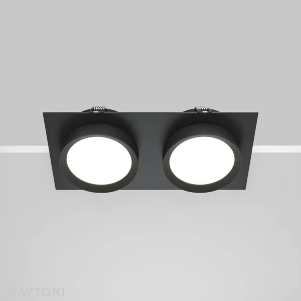Встраиваемый светильник 2*GX53 15Вт Черный IP20 Downlight DL086-02-GX53-SQ-B Technical Maytoni — фото 4