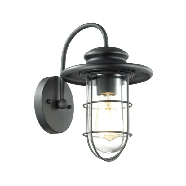 Уличный настенный св-к IP44 E27 1*60W HELM черный/прозрачный ODEON LIGHT