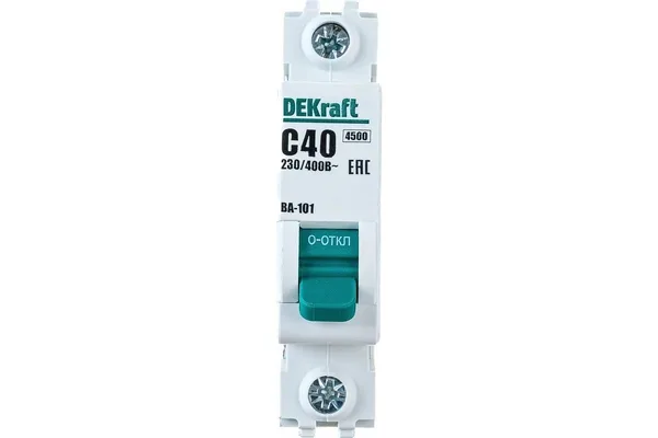 Автоматический выключатель ВА-101 1P 40А C 4.5кА DEKraft