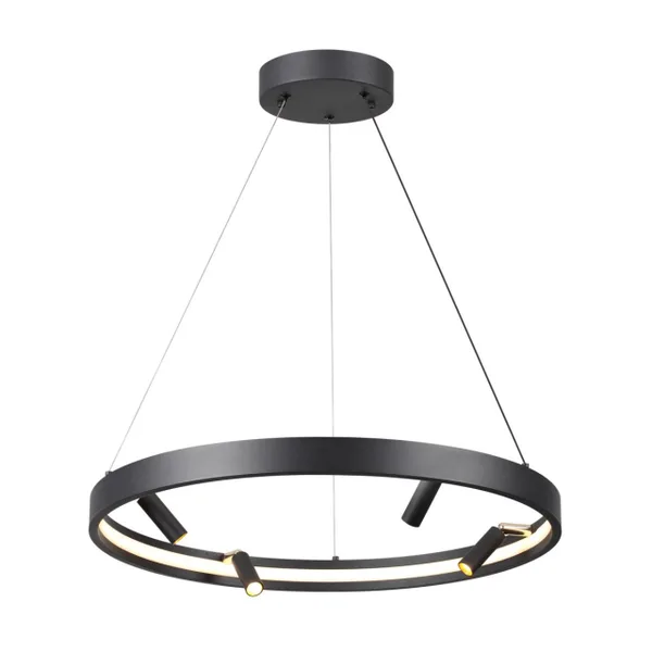Подвесной св-к с ПДУ IP20 LED 45W+25W 1952Лм 3000-6000K металл/черн с золотом FONDA ODEON LIGHT — фото 4