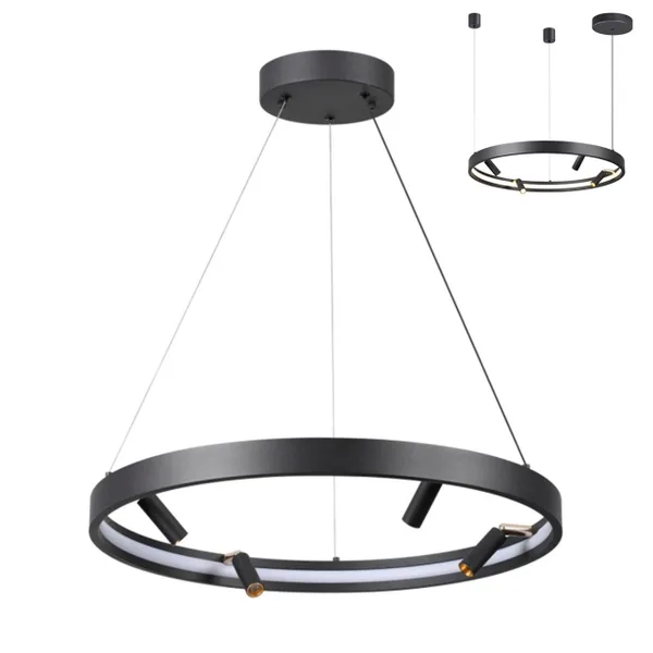 Подвесной св-к с ПДУ IP20 LED 45W+25W 1952Лм 3000-6000K металл/черн с золотом FONDA ODEON LIGHT