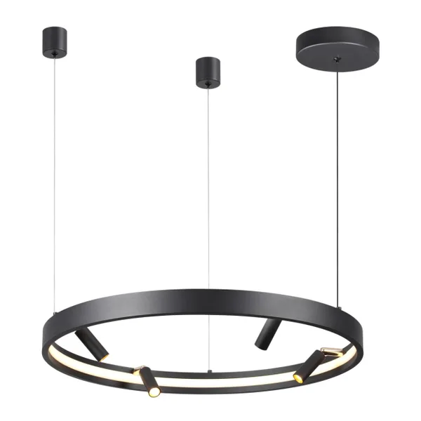 Подвесной св-к с ПДУ IP20 LED 45W+25W 1952Лм 3000-6000K металл/черн с золотом FONDA ODEON LIGHT — фото 5