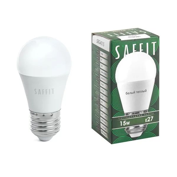 Лампа светодиодная SAFFIT SBG4515 Шарик E27 15W 2700K Feron
