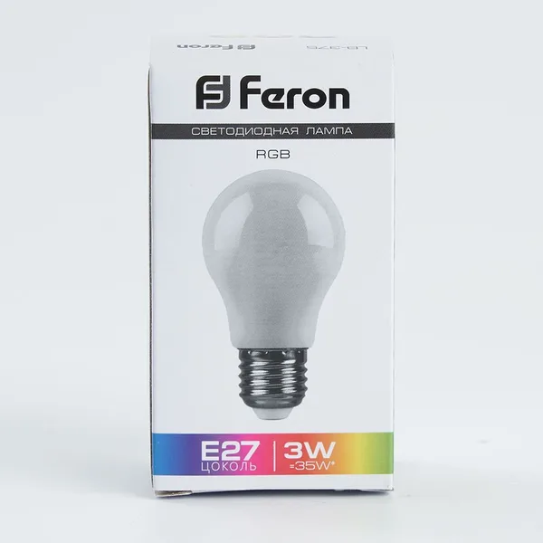 Лампа светодиодная Feron LB-375 E27 3W матовый RGB плавная сменая цвета — фото 6