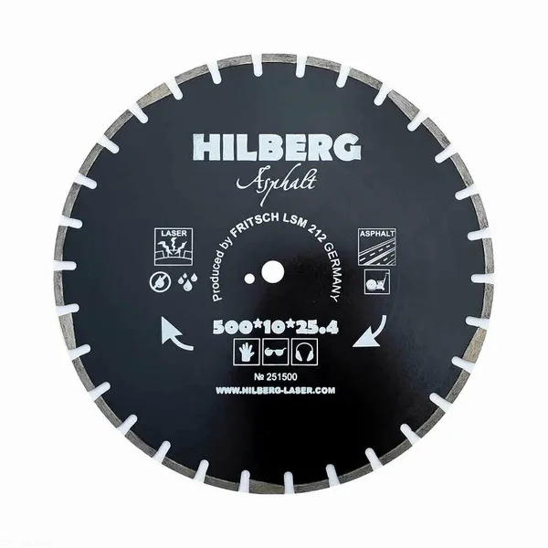 Диск алмазный отрезной 500*25,4*12 Hard Materials Лазер асфальт HM311 Hilberg — фото 2