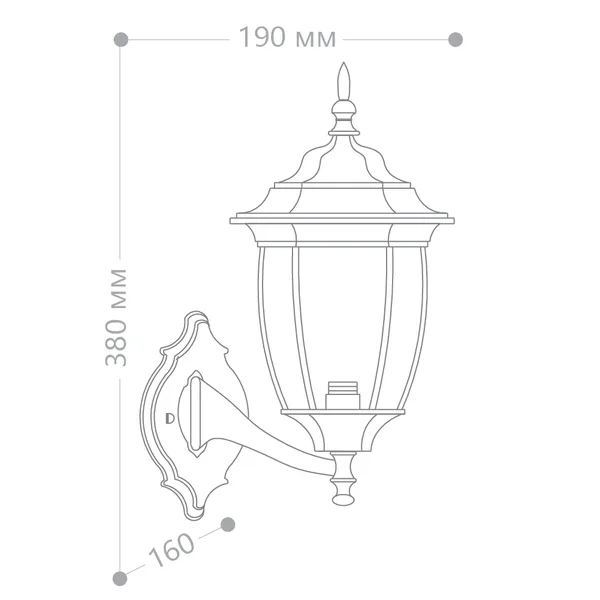 Светильник садово-парковый Feron PL6301 шестигранный на стену вверх 60W E27 230V, черное золото — фото 3