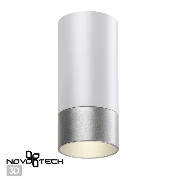 Св-к накл.IP20 GU10 9W 220V SLIM белый/серебро NOVOTECH — фото 2