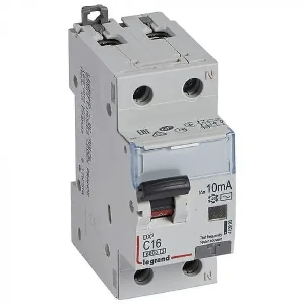 Дифференциальный автоматический выключатель АВДТ 1П+N 16А С 10мА DX3 Legrand IEK