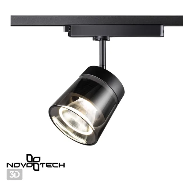 Св-к трековый IP20 LED 4000K 20W 175-245V корпус черный/плафон дымчатый ARTIK NOVOTECH — фото 3