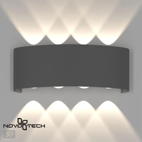 Ландшафтный настенный св-к IP54 LED 4000K 8W 85-265V CALLE темно-серый NOVOTECH — фото 4