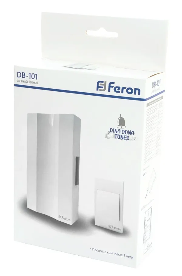 Звонок с кнопкой проводной Feron DB-101 электромеханический белый 230V — фото 4