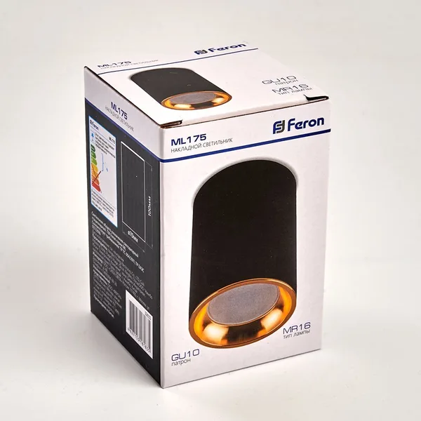 Светильник потолочный Feron ML175 MR16 GU10 35W 230V, черный, золото — фото 4