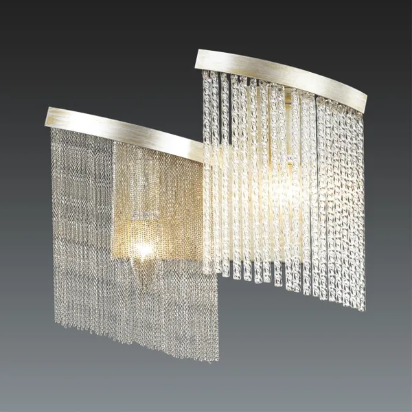 Бра E14 2*40W 220V GRAZA серебристый/стекло/металл.цепочки ODEON LIGHT — фото 2