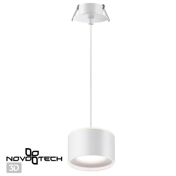 Св-к встр.с перекл.цв.темп.,провод 2м IP20 LED 3000К/4000К/6000К 12W вниз+3W вверх бел GIRO NOVOTECH — фото 2
