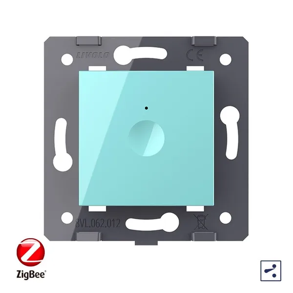 Одноклавишный проходной сенсорный выключатель ZigBee Module, цвет зеленый (механизм) Livolo — фото 2