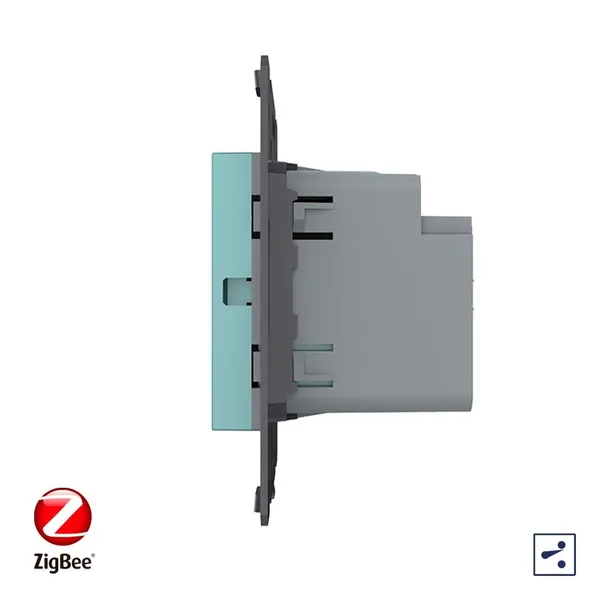 Одноклавишный проходной сенсорный выключатель ZigBee Module, цвет зеленый (механизм) Livolo — фото 3