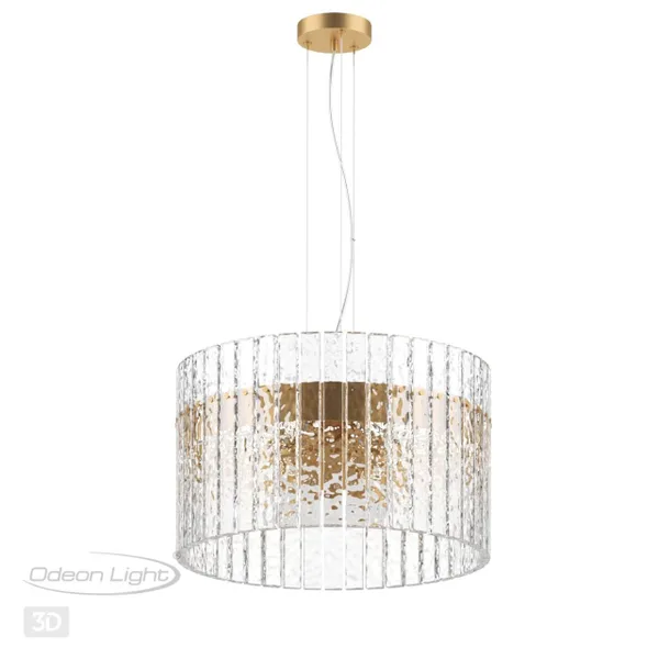 Люстра E14 6*40W MERKALE матов.золотой/прозрачный/стекло ODEON LIGHT — фото 3