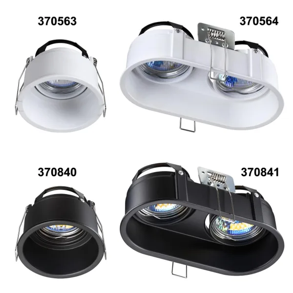 Св-к встр.IP20 GU10 2*50W 220V CLOUD черный NOVOTECH — фото 2