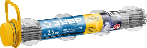 Электрод сварочный ЗОК-46 рутил-целлюлозный, d 2.5 х 350 мм, 1,5 кг в ПВХ тубе, Профессионал. ЗУБР — фото 3