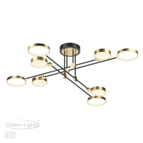 Потолочный св-к IP20 LED 65W 2677Лм DENZEL металл/черный с бронзой ODEON LIGHT — фото 4