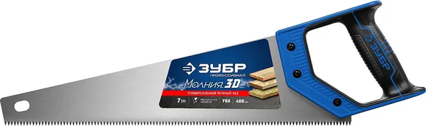 Ножовка универсальная (пила) "МОЛНИЯ-3D" 400мм, 7TPI, 3D зуб, точный рез вдоль и поперек волокон, для средних заготовок из всех видов материалов, ЗУБР — фото 7