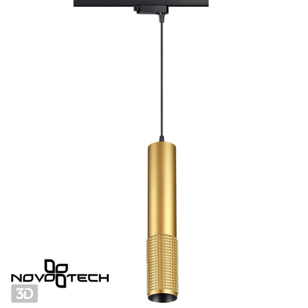 Св-к трековый однофазный,провод 1м IP20 GU10 50W 220V MAIS золото NOVOTECH — фото 3