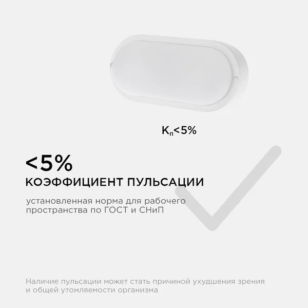28-04 Светильник светодиодный герметичный 8Вт, 230В/50Гц, 650Лм, 6500К, IP65, 155х78х55мм, овал, матовый, белый Apeyron — фото 8