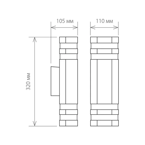 Уличный настенный светильник 2*E27 черный IP54 (a032626) Elektrostandard — фото 2