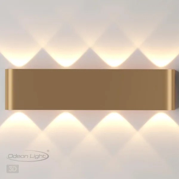 Настенный св-к LED 3000K 8W 220V MAGNUM золотистый/металл ODEON LIGHT — фото 3