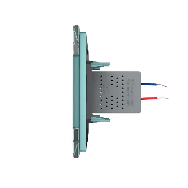 Розетка USB с блоком 5В 2.1А двойная Зеленая Livolo — фото 3