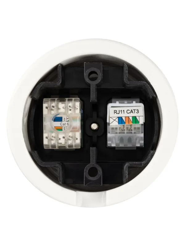Розетка телефонная RJ11 + компьютерная RJ45 белая «Болонь» TDM — фото 5