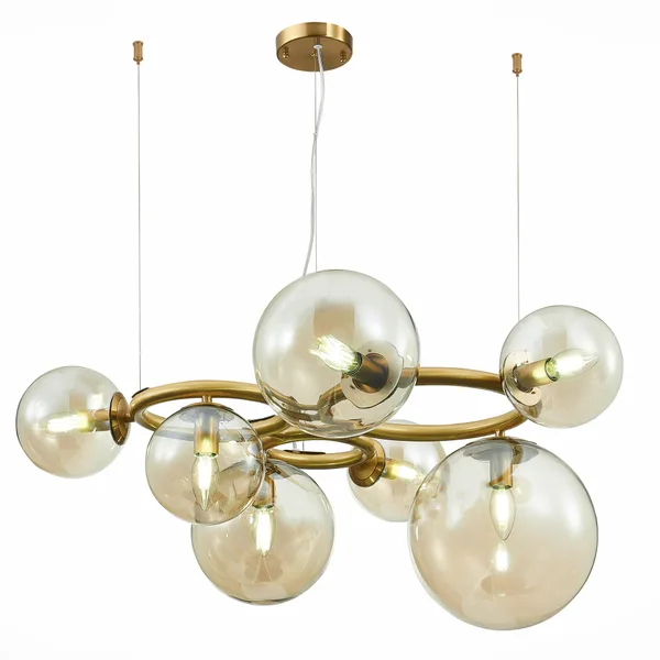 Люстра подвесная Латунь/Коньячный E14 7*40Вт SL1162.303.07 ST LUCE