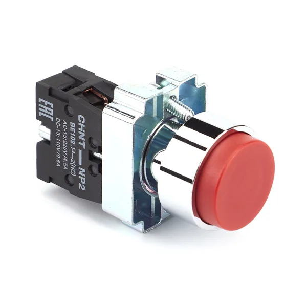 Кнопка управления NP2-BL42 без подсветки, красная, 1НЗ, IP40 (R) CHINT