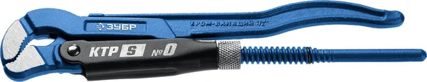 КТР-S, №0, ключ трубный, изогнутые губки ЗУБР