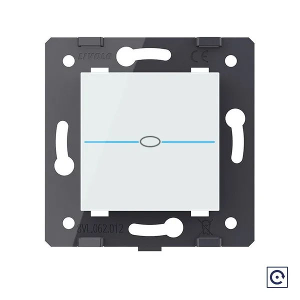 Одноклавишная сенсорная кнопка Quadro, цвет белый (механизм) Livolo — фото 2