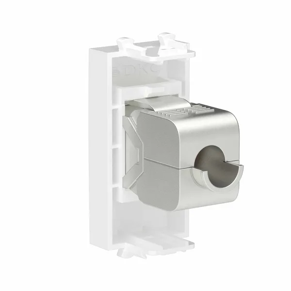 Компьютерная розетка RJ-45 без шторки модульная, кат.6 экранированная, "Avanti", "Белое облако", 1 модуль DKC — фото 3