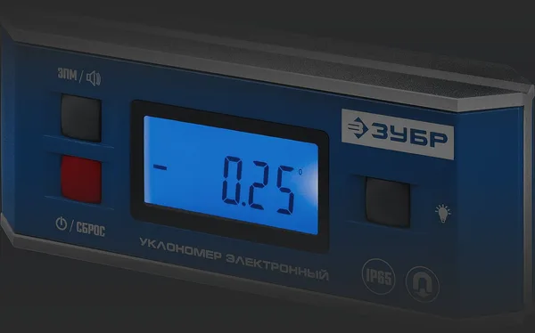 МИНИ уровень-уклономер электронный, IP65, Магнитный, Диапазон 0-90°, Точность ±0,05°, 3 кнопки, HOLD, Подсветка, Автоповорот, Профессионал ЗУБР — фото 2