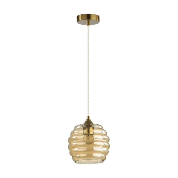 Подвес E27 1*60W 220V MONTY латунь,янтарный LUMION