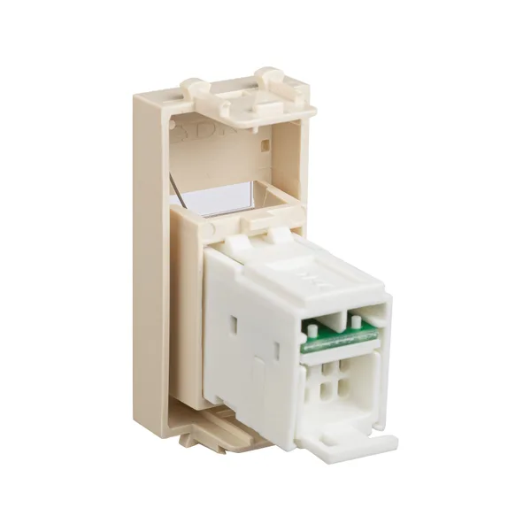 Компьютерная розетка RJ-45 модульная, кат.6А, "Avanti", "Ванильная дымка", 1 модуль DKC — фото 4