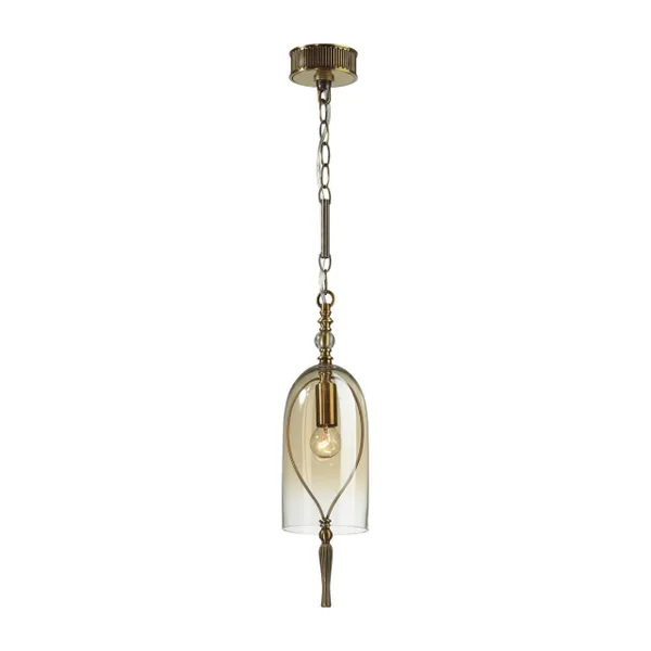 Подвес E14 1*40W BELL бронзовы/коньячный/стекло ODEON LIGHT — фото 5