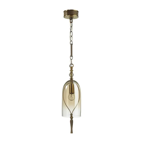 Подвес E14 1*40W BELL бронзовы/коньячный/стекло ODEON LIGHT