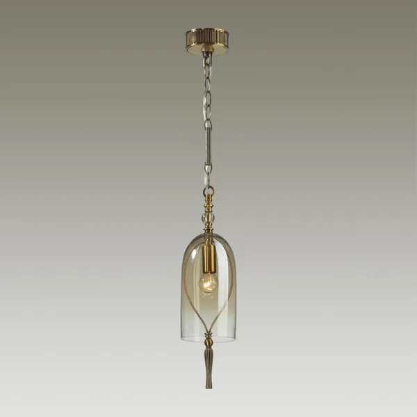 Подвес E14 1*40W BELL бронзовы/коньячный/стекло ODEON LIGHT — фото 3
