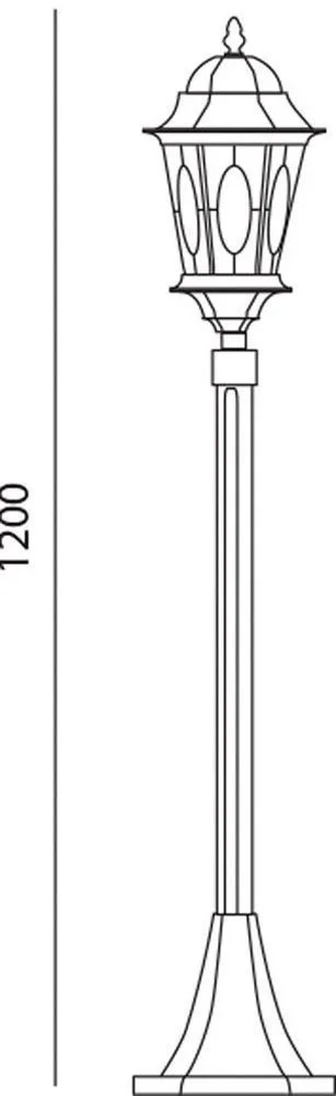 Светильник садово-парковый Feron PL155 шестигранный, столб 60W E27 230V, черное золото — фото 2