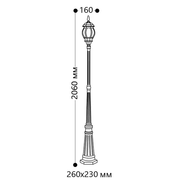 Светильник садово-парковый Feron 8111/PL8111 столб 100W E27 230V, черный — фото 3