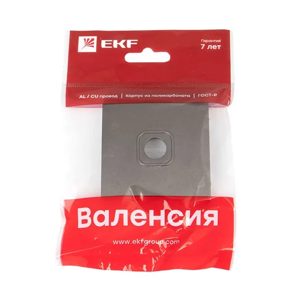 Валенсия Лицевая панель розетки TV 1-местная 75Ом 5-862МГц графит EKF — фото 2