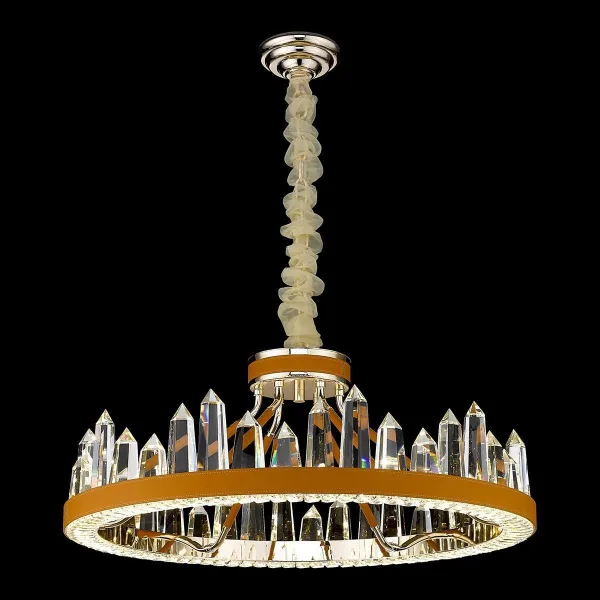 Люстра подвесная Абрикосовый, Хром/Прозрачный LED 1*120Вт 4000К WE456.08.303 WERTMARK
