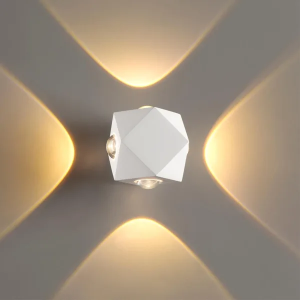 Настенный св-к IP54 LED 8W 732Лм 3200K DIAMANTA бел/металл ODEON LIGHT — фото 2