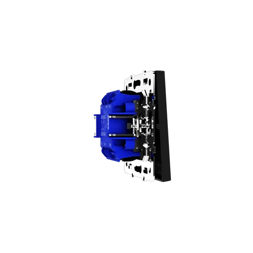 Проходной переключатель встраиваемый Voltum S70 двухклавишный 10А, (черный матовый) — фото 24