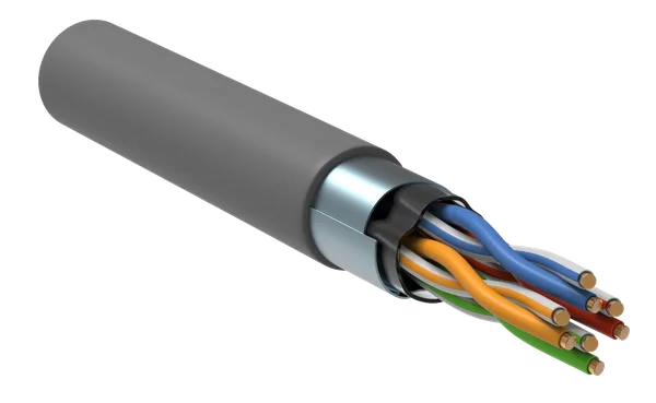 ITK Витая пара F/UTP кат.5E 4х2х24AWG solid LSZH нг(А)-HF серый (305м)